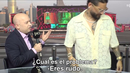 Maluma se alejó furioso de una entrevista en Qatar por pregunta sobre el abuso de derechos humanos en el Mundial